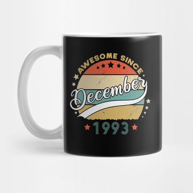 Awesome Since December 1993 Birthday Retro Sunset Vintage by SbeenShirts